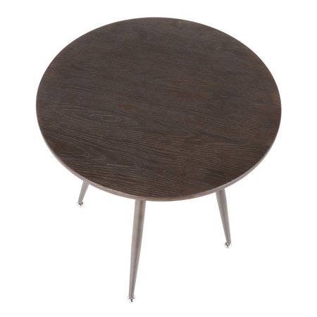 Lumisource Clara Round Dinette Table in Antique Metal and Espresso Bamboo DT-CLARARN ANE